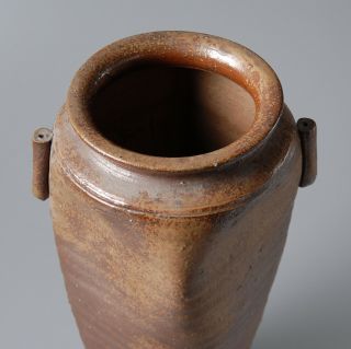 EB175 Japanese Bizen Ware Ceramic Vase by Toho Kimura Tea Ceremony Ikebana 5