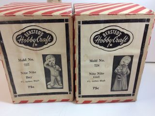 Antique/vintage Bersted’s Hobby - Craft Molds - 727 & 728 Nite Nite Boy & Girl