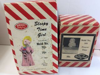 Antique/vintage Bersted’s Hobby - Craft Molds - 711 Sleepy Time Girl & 508 Prayer