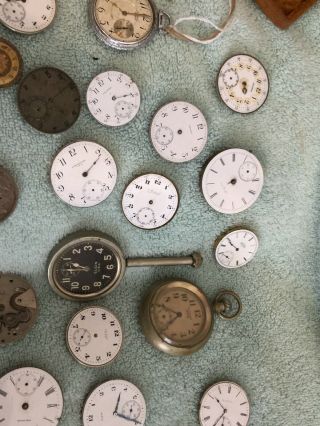 Antique Pocket Watches And Movements Over 30.  Different Brands Most US 3