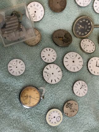 Antique Pocket Watches And Movements Over 30.  Different Brands Most US 5
