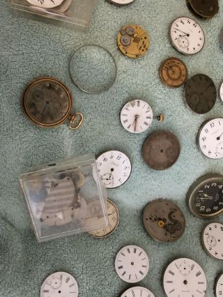 Antique Pocket Watches And Movements Over 30.  Different Brands Most US 6