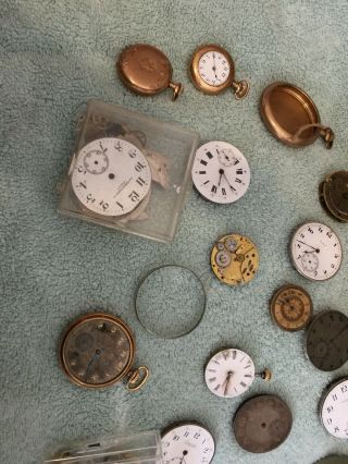 Antique Pocket Watches And Movements Over 30.  Different Brands Most US 7