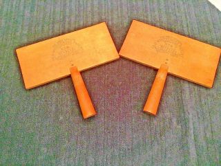 Set Of 2 Vintage Old Whittemore Wood No 8 Wool Carding Combs