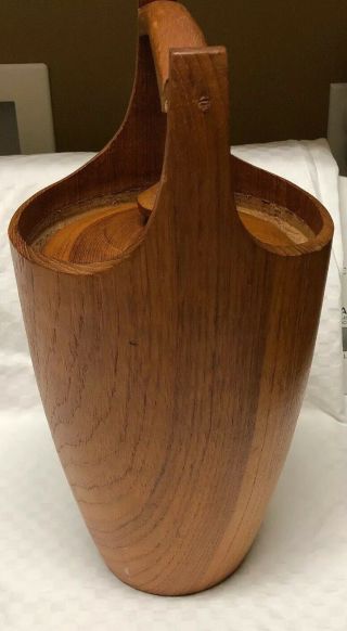 VINTAGE DANISH MID CENTURY MODERN TEAK WOOD ICE BUCKET 3