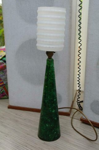 Vintage Shatterline Lamp Green Crushed Ice Lamp 60 