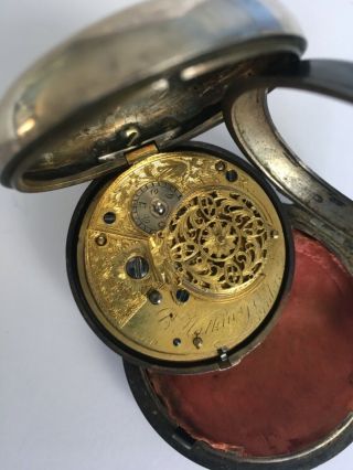 1780 ' s Verge Fusee Silver Pair Case Pocket Watch By B Watkins Of London 4