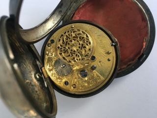 1780 ' s Verge Fusee Silver Pair Case Pocket Watch By B Watkins Of London 6