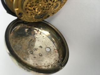 1780 ' s Verge Fusee Silver Pair Case Pocket Watch By B Watkins Of London 8