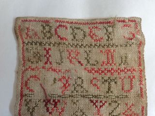 Antique 1852 Embroidery SAMPLER ABC Cross Stitch.  J.  Hutson,  Peebles,  Scotland 4