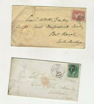 First Mass.  Cavalry,  William Hathaway Forbes Lieutenant,  Port Royal Sc,  2nd Cover
