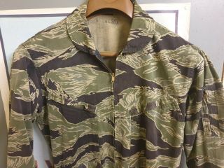 Orig.  Vietnam Tiger Stripe Flight Suit Coverall Okinawa Made Classic Pattern Jwd