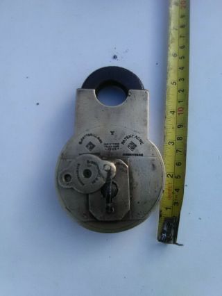 Cotterill & Co Brass Pad Lock With Key.