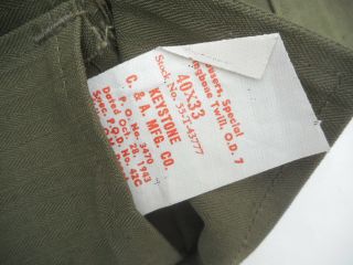 WW2 US Army 13 Star Button HBT Combat Pants Size 40 X 33 8