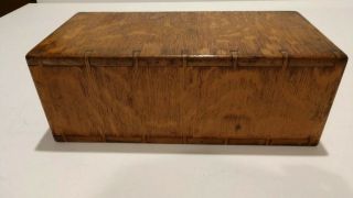 VTG Library Bureau Sole Makers Dovetailed Drawer Box Solid Oak Wood Card File 4