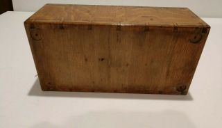 VTG Library Bureau Sole Makers Dovetailed Drawer Box Solid Oak Wood Card File 5
