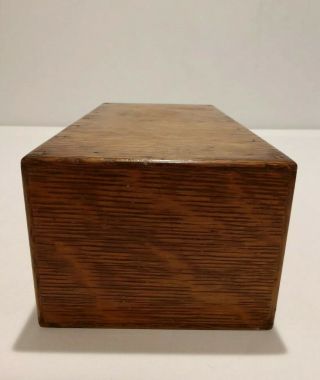 VTG Library Bureau Sole Makers Dovetailed Drawer Box Solid Oak Wood Card File 6