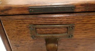 VTG Library Bureau Sole Makers Dovetailed Drawer Box Solid Oak Wood Card File 7