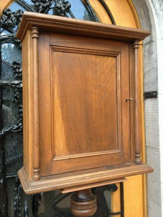 Big Antique French Wood Wall Apothecary Bathroom Cupboards Cabinet With Lock&Key 2