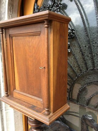 Big Antique French Wood Wall Apothecary Bathroom Cupboards Cabinet With Lock&Key 3