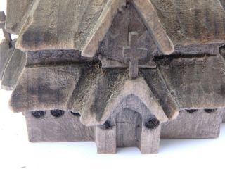 Henning Carved by Hand in Norway Wooden Stave Church,  Vintage 2