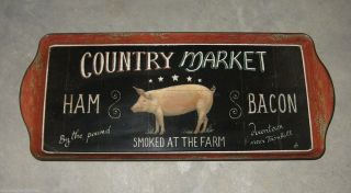 Pig Farm Market Tray Primitive Home/french Country Farmhouse Kitchen Decor Bacon