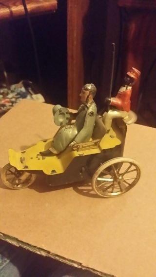 Antique Lehmann Tin Wind Up Open Air Touring Car Toy From Germany