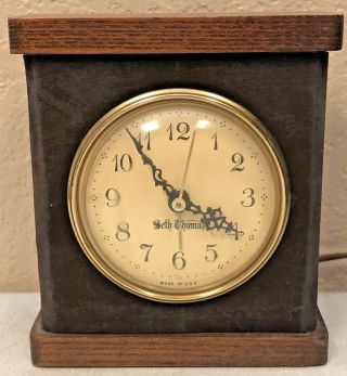Seth Thomas Vintage,  Small Wooden Mantel Alarm Clock Model 0637 - 000
