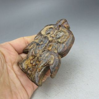 China,  jade,  hongshan culture,  hand carving,  natural jade,  dancer,  pendant A40 4