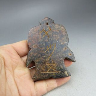 China,  jade,  hongshan culture,  hand carving,  natural jade,  dancer,  pendant A40 5