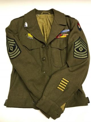 Ww2 Wwii Us Army Jacket W/ Insignia 34r 9th Infantry Division