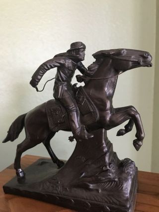 Vintage Pony Express Bronze Statue By H.  A.  M.  N Numbered 25/1000