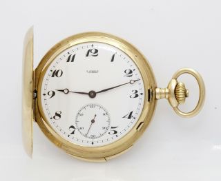 Rare Museum Quality Gubelin 52mm 1/4 Hour Repeater 52mm 14k Gold Pocket Watch