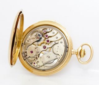 RARE Museum Quality Gubelin 52mm 1/4 Hour Repeater 52mm 14k Gold Pocket Watch 5
