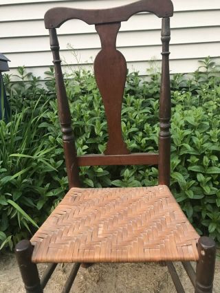 Queen Anne Chair With Rush Seat.