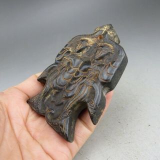 Chinese jade,  collectibles,  Hongshan culture,  black magnet,  dancers,  pendant W15 4
