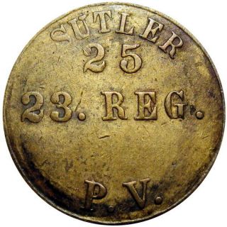 23rd Pennsylvania Volunteers Civil War Soldiers Sutler Token R9 Very Rare