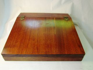 Wood Table Top letter Writing Desk Clerks Sloping hinged Secretary storage 5