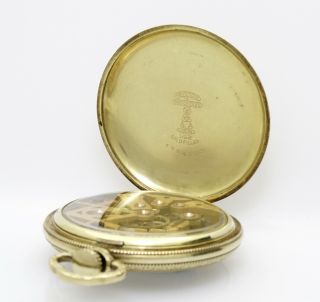 RARE 12s 19j Dudley Masonic Model 2 pocket watch in a 14k Green Gold Field case 6