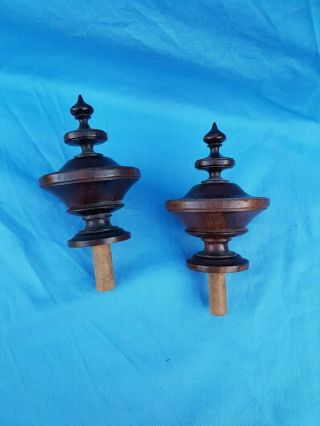 Antique French: Large Turned Wood,  Rosewood,  Wood,  Renaissance,  19th