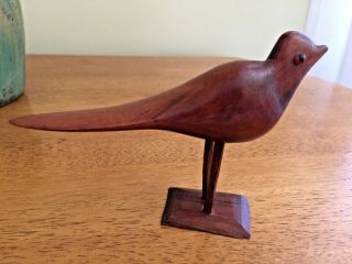 Vintage Mid Century Modern Hand Carved Wood Bird Decoy Standing