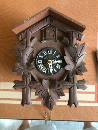 Vintage Antigue Black Forest Cuckoo Clock Made In Germany