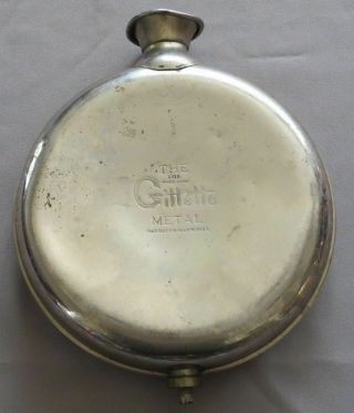 Vintage 1915 Gillette Metal Bed Warmer Hot Water Bottle Flask Patent 1911