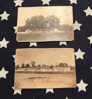 Two Rare Cdv Images Camp Chase Ohio Civil War Prison 88th Ovi Columbus