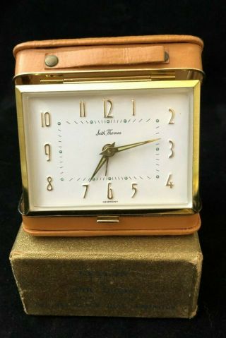 Vintage Folding Travel Alarm Clock Seth Thomas & Box No 194