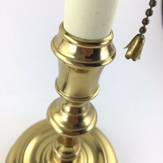 Virginia Metalcrafters Electric Table Lamp 10” Polished Brass Candlestick 8