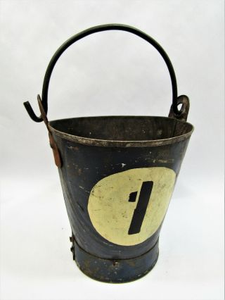 Primitive Vintage Small 6 " Recycled Repurposed Blue Metal Bucket Number Pail