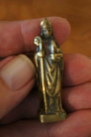 Three Miniature 19th Century Bronze Figures - Two of them gilt bronze.  One a Bus 4