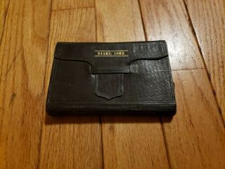 Rare 1862 Civil War Era Black Leather Memorandum Pocket Book Wallet Diary