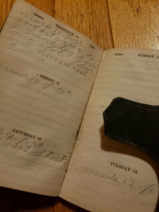 Rare 1862 Civil War Era Black Leather Memorandum Pocket Book Wallet Diary 4